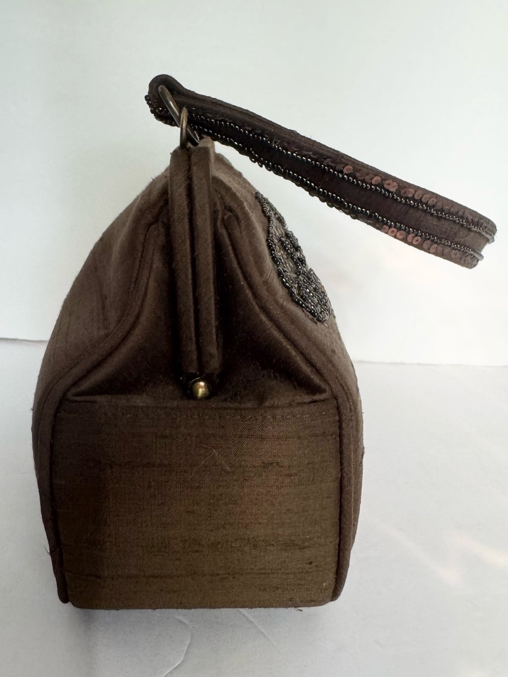 Talbots Silk Embellished Kisslock Handbag - Picture 3 of 16